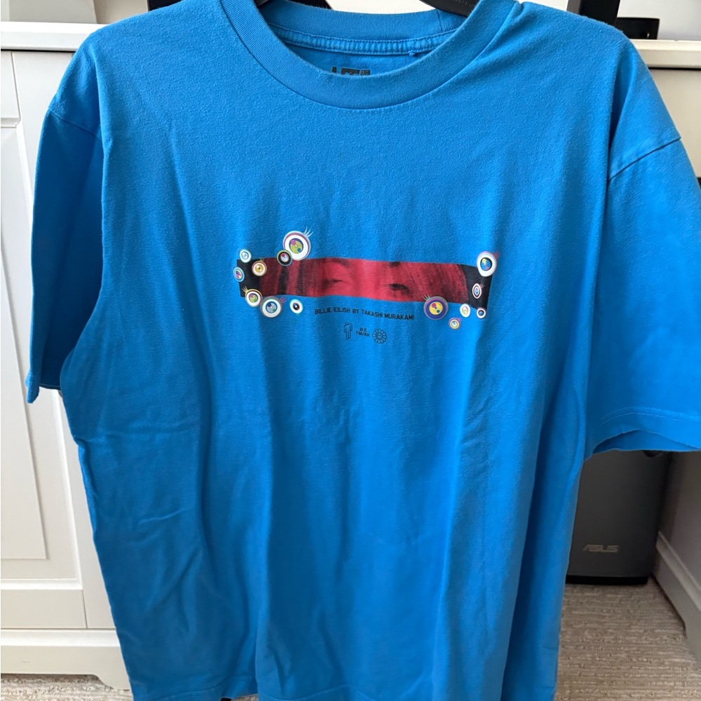 Uniqlo Bright Blue Graphic Logo Tee